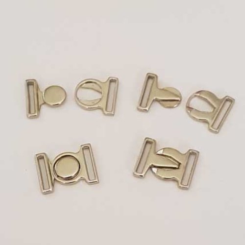 Attache métallique argent 10 mm style maillot de bain