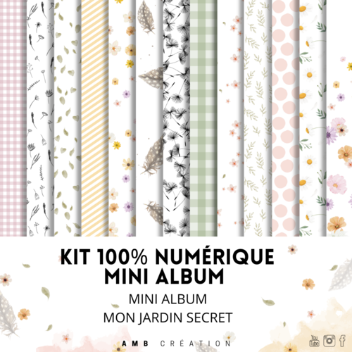 Kit 100% numérique mini album "mon jardin secret"