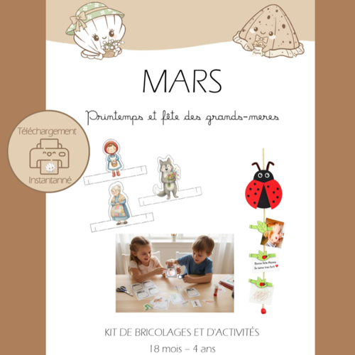 Kit d’activités pdf - mars : petites bêtes & loup fleuri