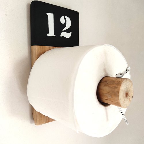 Porte papier toilette, style industriel & marin – fait main, bois