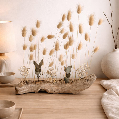 Déco nature : bois flotté & fleurs séchées
