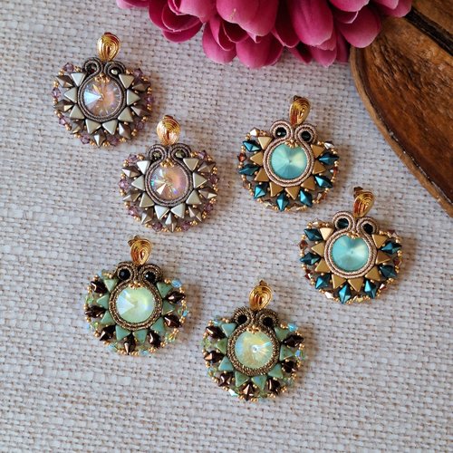 "surya" boucles soutache, cristal swarovski et acier inox