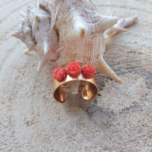 Bague fleurs de corail naturel