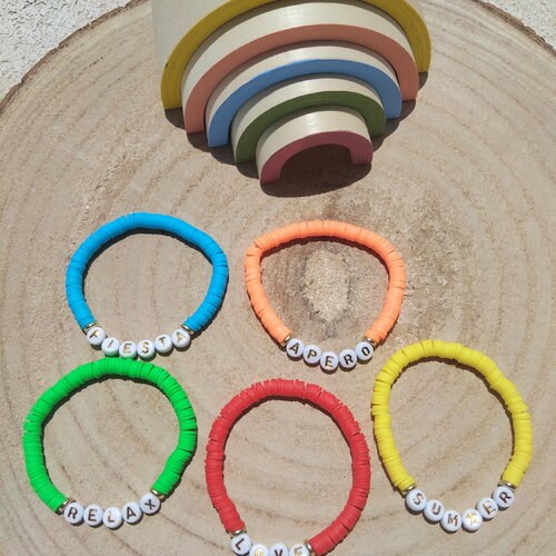 Bracelet heishi à message personnalisable