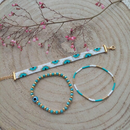 Ensemble de 3 bracelets oeil