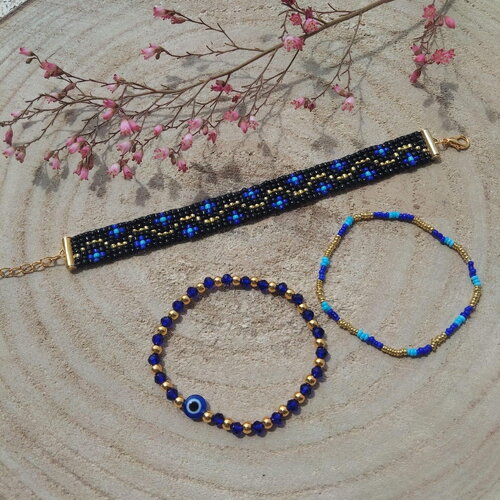 Ensemble de 3 bracelets oeil