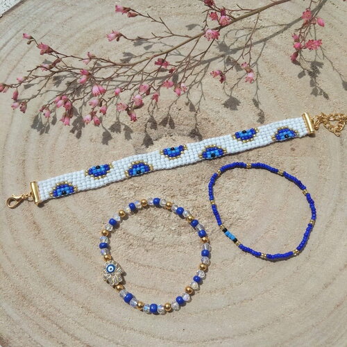 Ensemble de 3 bracelets oeil