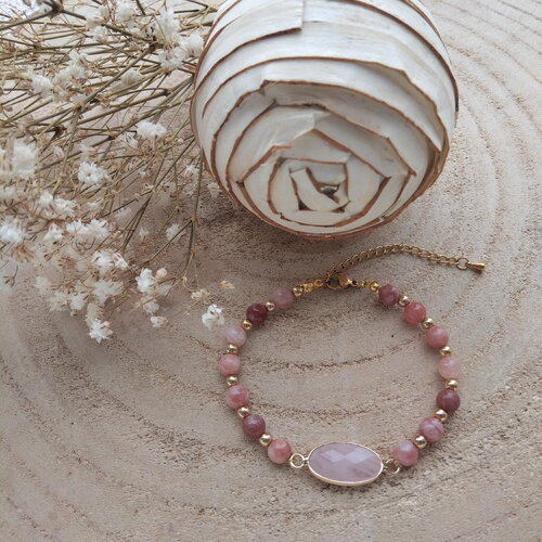 Bracelet quartz rose et morganite