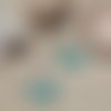 Boucles d'oreilles pendantes en perles de turquoise en acier inoxydable argenté avec breloque étoile