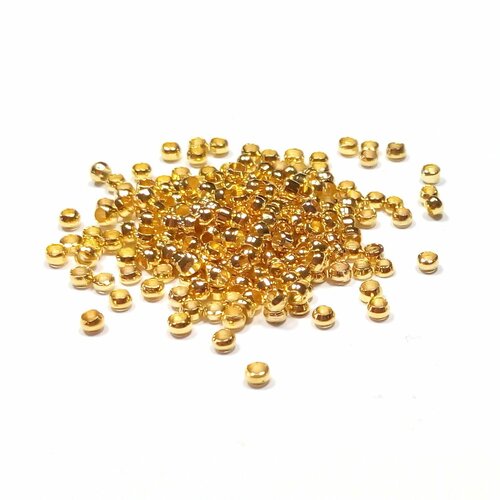 500 perles à écraser 2 mm or jaune