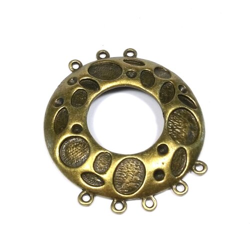 2 pendentifs connecteur chandelier 42mm métal bronze