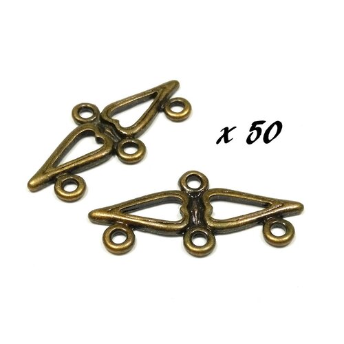 50 connecteurs chandeliers en metal bronze 31mm