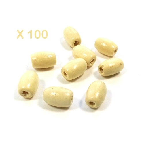 100 perles en bois olive couleur naturelle 12 mm *