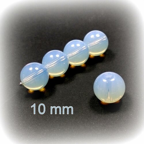 10 perles d'opaline 10 mm opale de synthèse