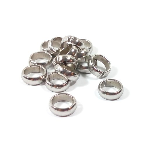 20 anneaux épais 7 x 2.5 mm en acier inoxydable