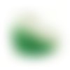 Pendentif verre lampwork, coeur vert/blanc 49mm