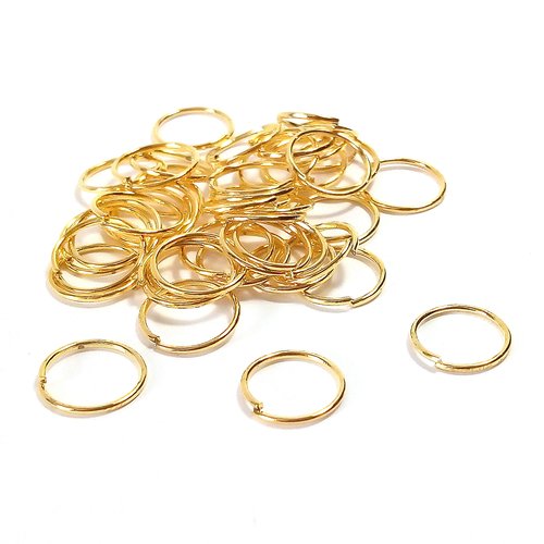 50 anneaux ouverts 10mm en métal doré