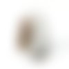 Pendentif agate facettée 56 x 38 mm beige