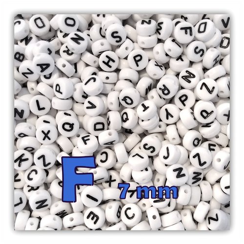 Lettre f perle alphabet palet 7 x 3.5 mm à l'unité