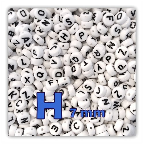 Lettre h perle alphabet palet 7 x 3.5 mm à l'unité