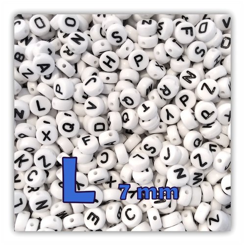 Lettre l perle alphabet palet 7 x 3.5 mm à l'unité