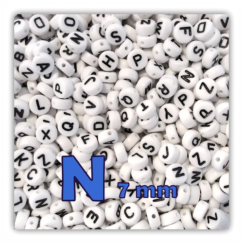 Lettre n perle alphabet palet 7 x 3.5 mm à l'unité