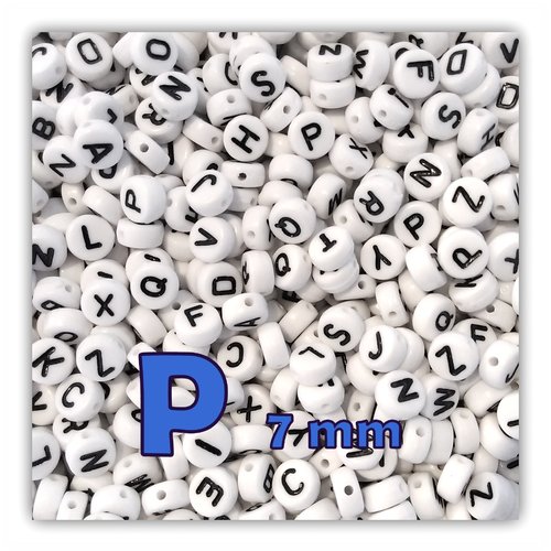 Lettre p perle alphabet palet 7 x 3.5 mm à l'unité