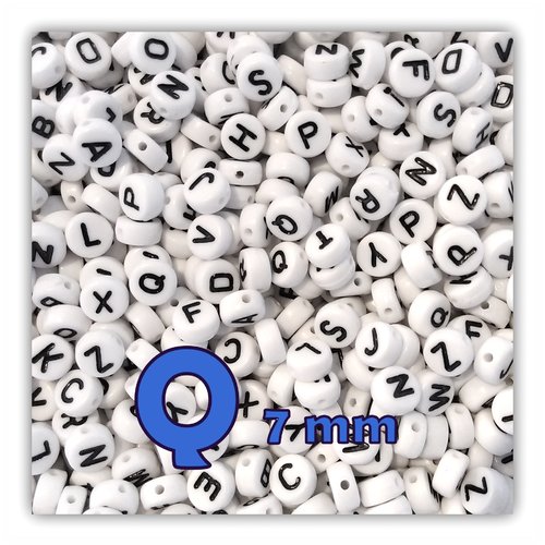 Lettre q perle alphabet palet 7 x 3.5 mm à l'unité