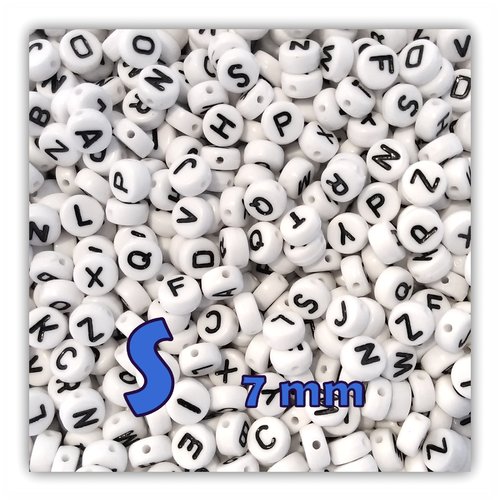 Lettre s perle alphabet palet 7 x 3.5 mm à l'unité
