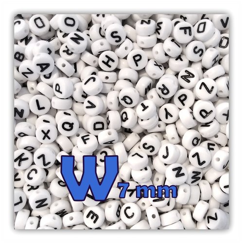 Lettre w perle alphabet palet 7 x 3.5 mm à l'unité