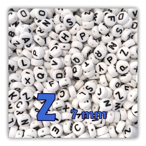 Lettre z perle alphabet palet 7 x 3.5 mm à l'unité