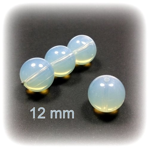 10 perles d'opaline 12 mm opale de synthèse