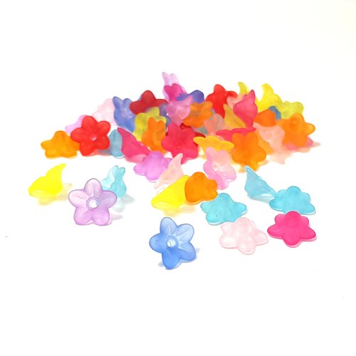Perles acrylique fleurs lucite 9 mm (x50)