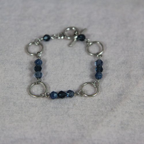 Bracelet perles swarovski bleu