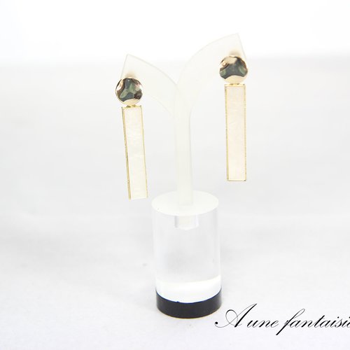 Boucle d'oreille doré pendentif nacré