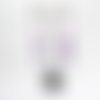 Boucle d'oreille argenté rectangle mauve et blanc