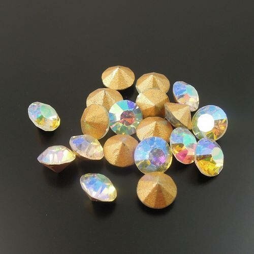 Perles cristal à facettes couleur ab 6 mm,lot de 30