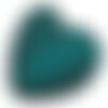Perle de verre coeur givré vert bleu 12mm de diamètre,lot de 10