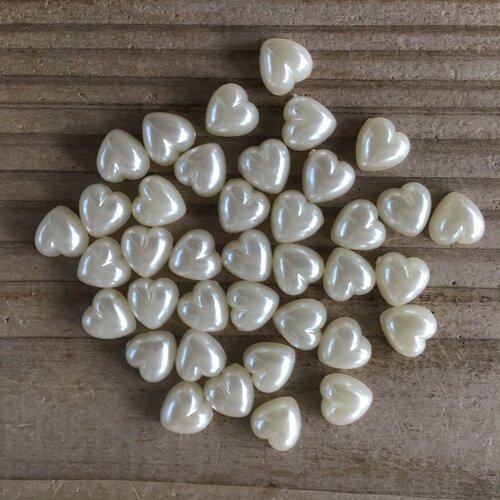 Perles coeur en silicone à coller 11x10 mm,lot de 50