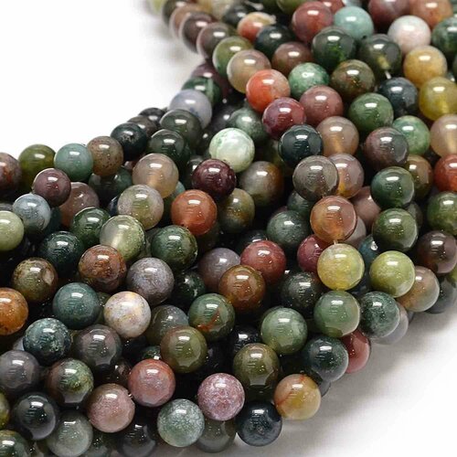 Perle agate indienne 8 mm,lot de 10 perles