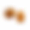 Perles fantaisies à pois à l'aventurine en verre artisanale indien,abricot,12 13 mm