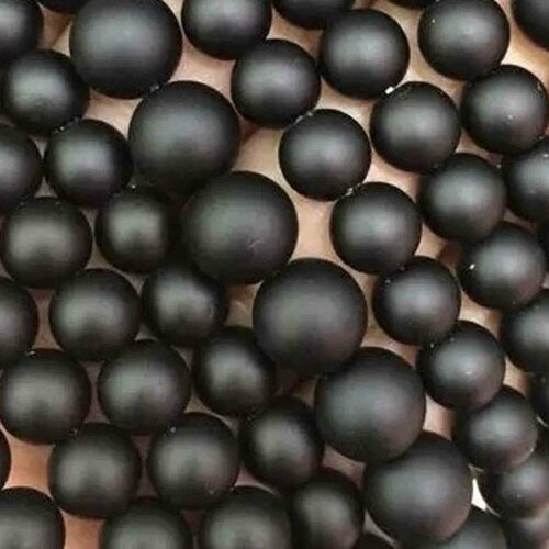 Perle onyx noir mat 12 mm,lot de 10 perles