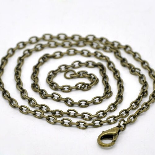 Chaine métal bronze,50,9 cm,maillon 4x3mm,lot de 2