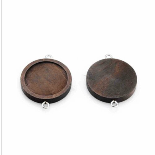 Support cabochon 25 mm connecteur en bois,vendu par 2 pcs
