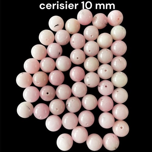Perle jaspe fleur de cerisier,10mm,ronde,lot de 51 perles