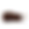 Pompon de daim noir,60x12mm,calotte argent,lot de 2 pcs