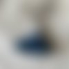 Pompon de fil de coton bleu vert canard 30x5mm