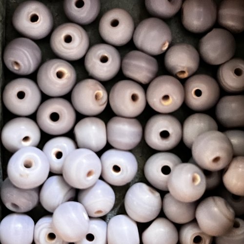 Perles de verre lilas opaque 8 mm,lot de 20