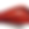 Cuir plat rouge gravé ethnique 10mm,vendu par 20 cm
