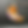 Pendentif lune agate de feu et sa bélière acier inoxydable,5 cm de long